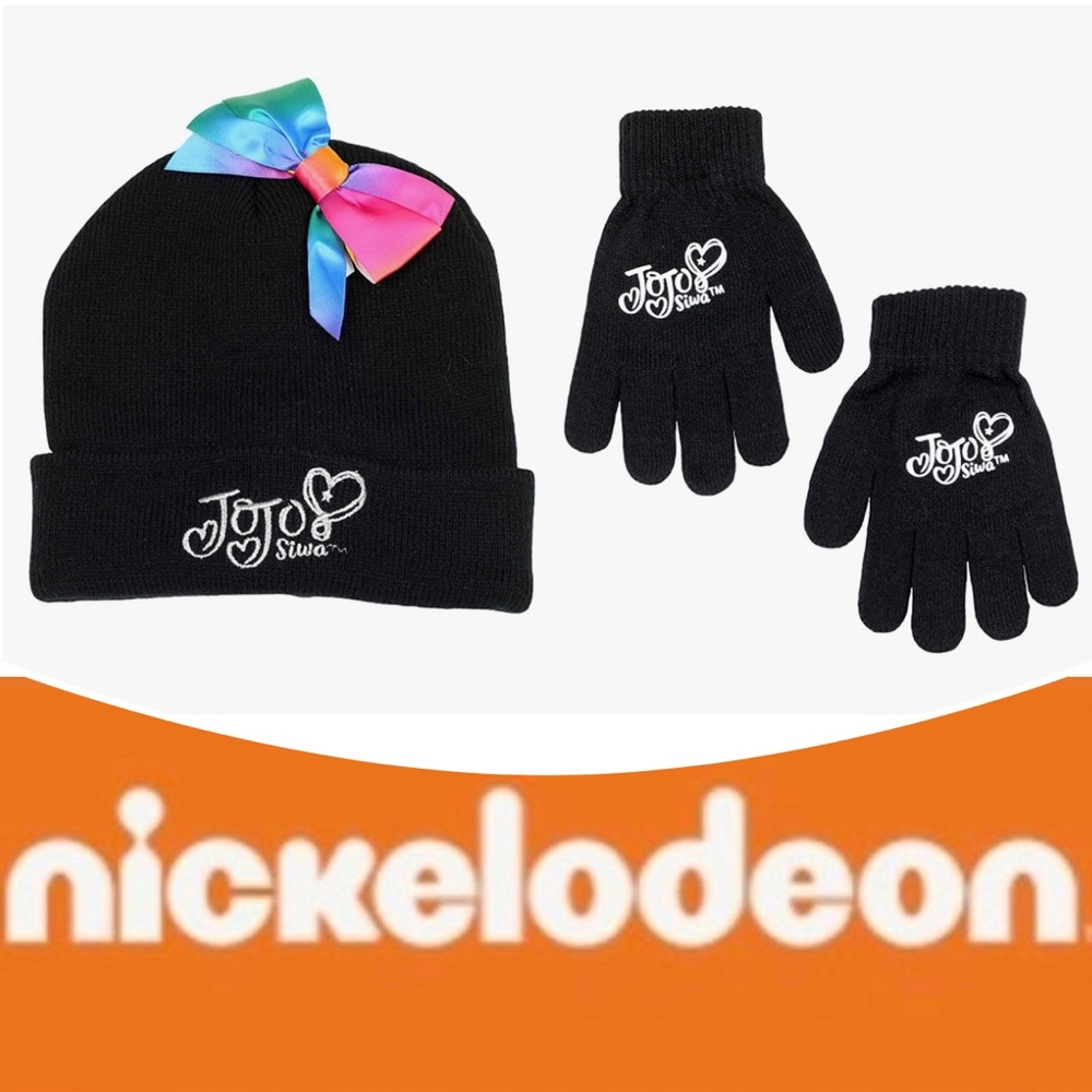 Nickelodeon JoJo Siwa Winter Hat and Glove Set with Bow